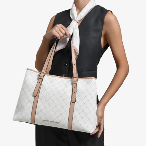 Bolsa Shopping Nude Off White Monograma Jb