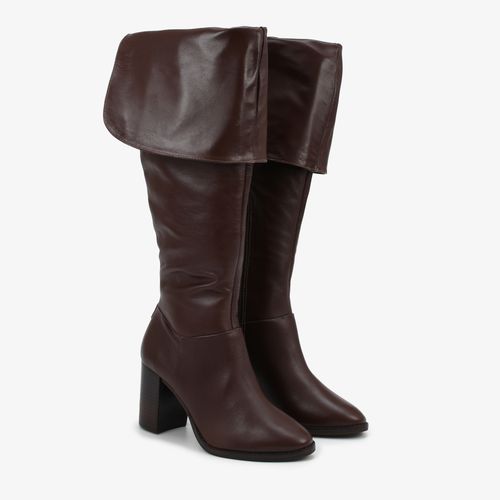 Bota Marrom Florençacano Longo Couro