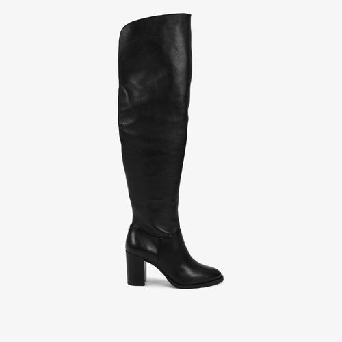 Bota Preto Cano Longo Couro