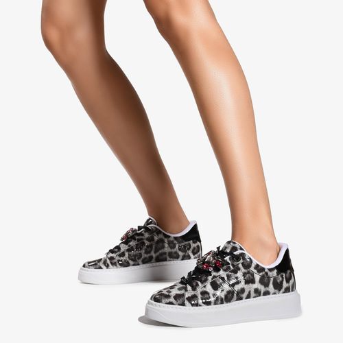 Tênis Onça Preto E Branco Couro