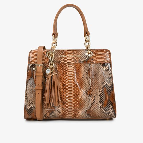 Bolsa Tote Marrom Licor Cobra Python