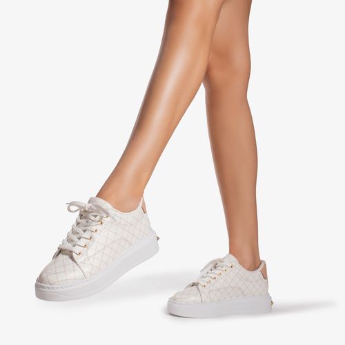 Tênis Nude Off White Couro Monograma Jb