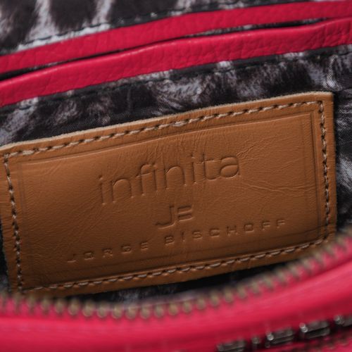 Bolsa Infinita Transversal Rosa Couro