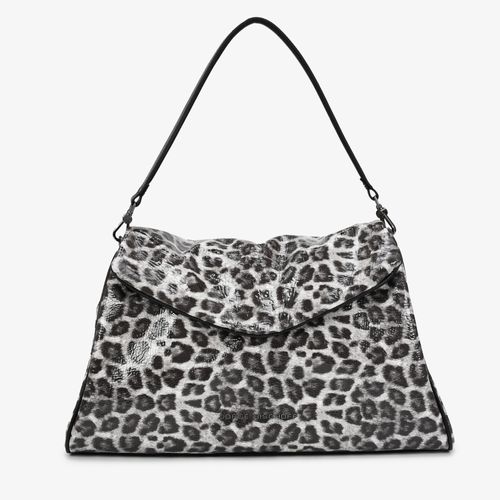 Bolsa De Ombro Onça Preto E Branco Couro