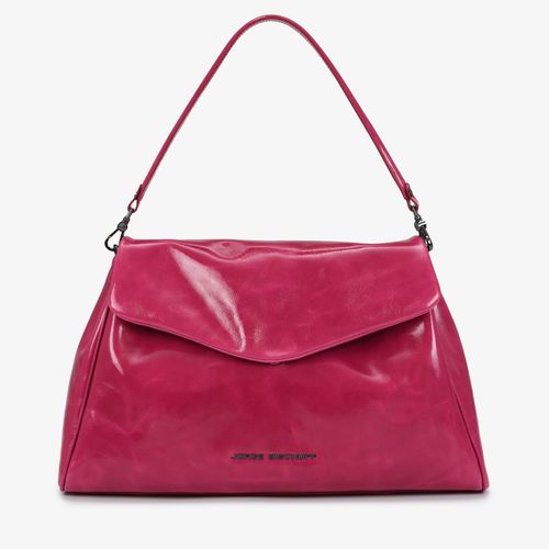 Bolsa De Ombro Rosa Couro Caseinado