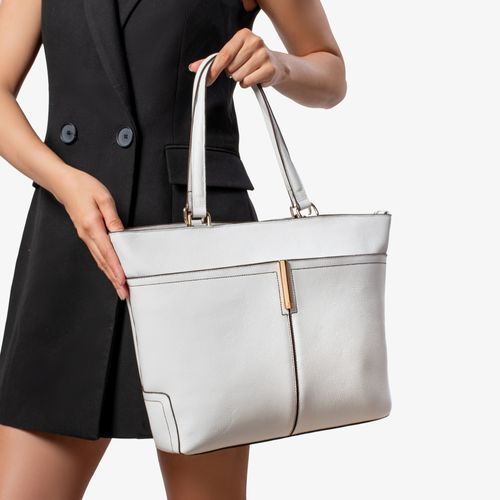 Bolsa Shopping Branco Couro
