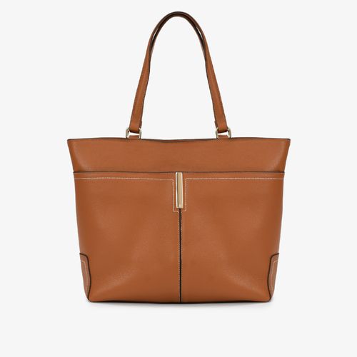 Bolsa Shopping Marrom Caramelo Couro
