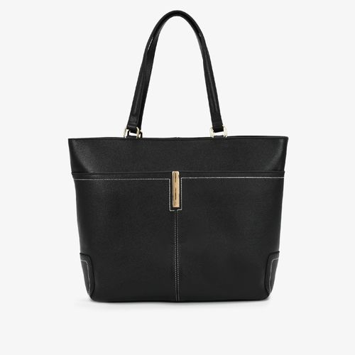 Bolsa Shopping Preto Couro
