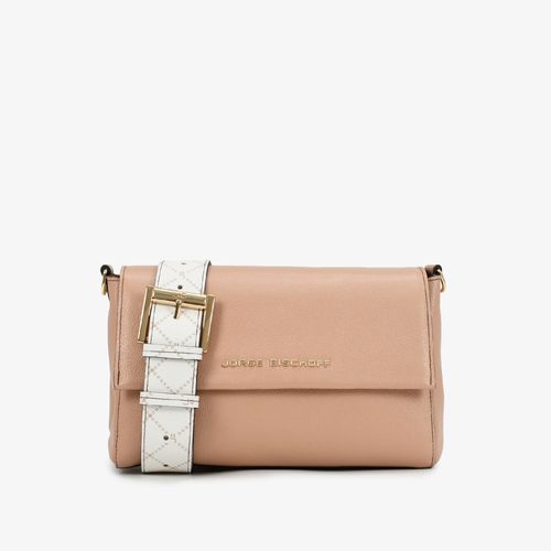 Bolsa Transversal Nude Off White Monograma Jb Couro