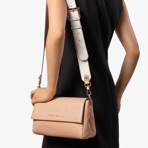 Bolsa Transversal Nude Off White Monograma Jb Couro