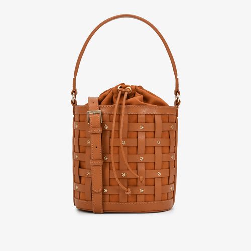 Bolsa Saco Marrom Caramelo Couro
