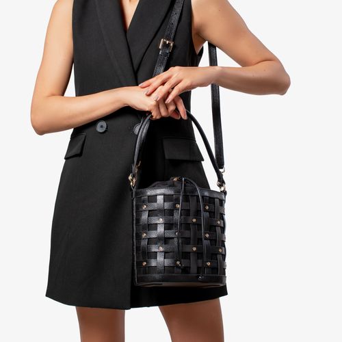Bolsa Saco Preto Couro
