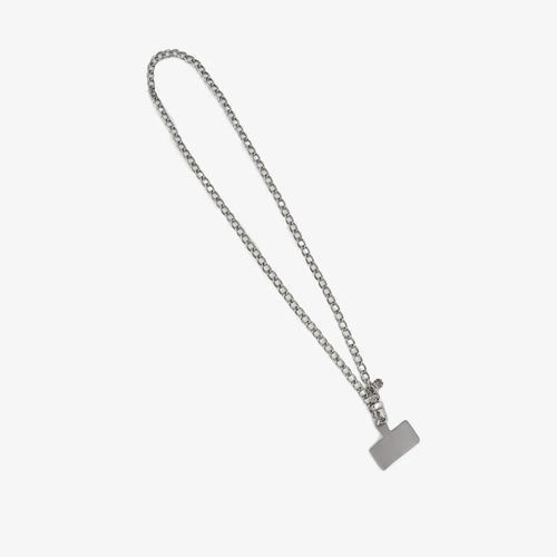 Porta Celular Cinza Prata Couro