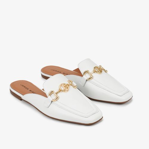 Mule Branco Couro