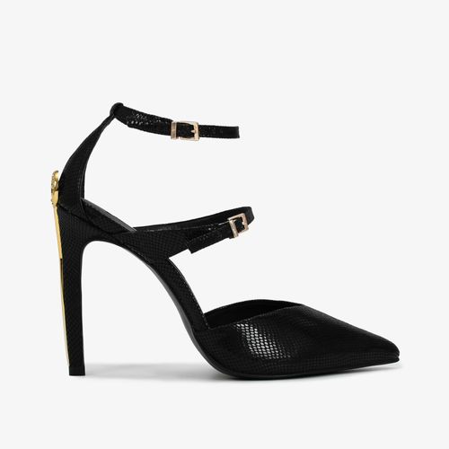 Scarpin Preto Bico Fino Couro