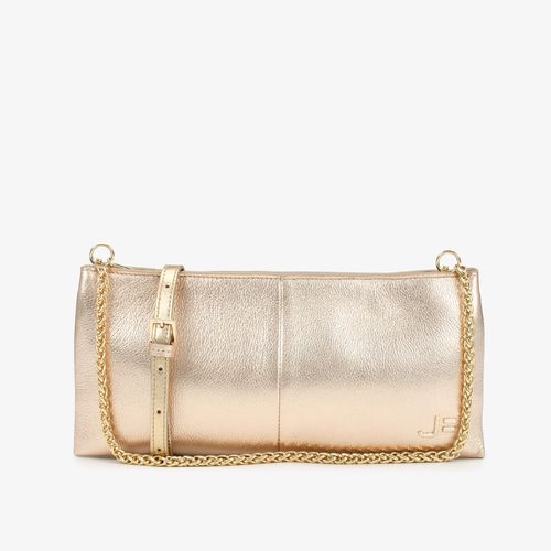 Bolsa Clutch Dourado Ouro Couro