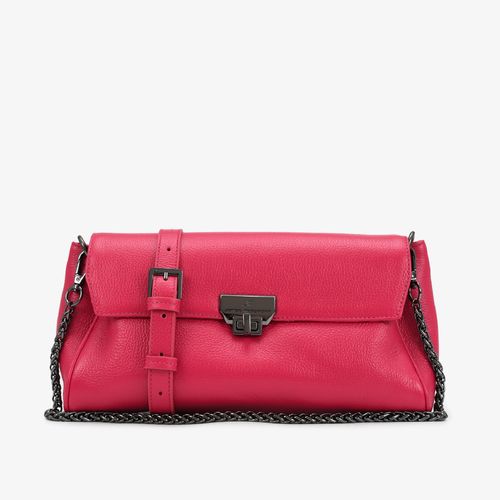 Bolsa Transversal Rosa Couro