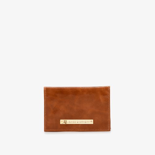 Carteira Envelope Marrom Caramelo Couro