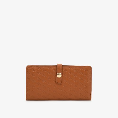 Carteira Envelope Marrom Caramelo Couro