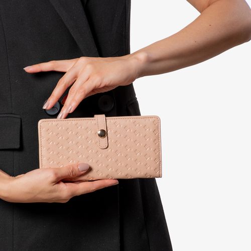 Carteira Envelope Nude Couro