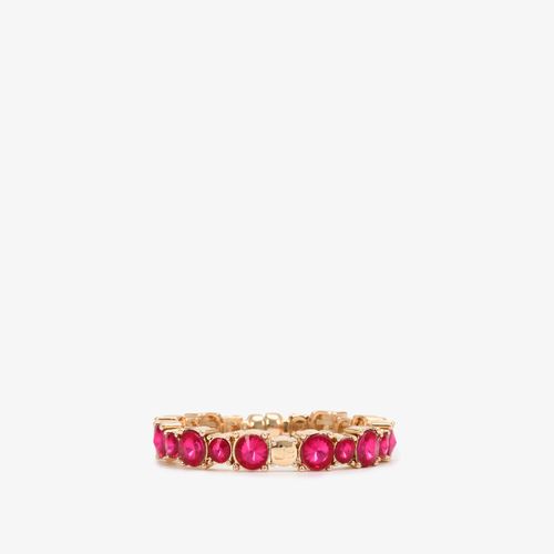 Pulseira Pedraria Ouro Fucsia