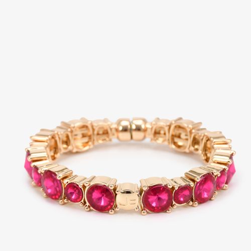 Pulseira Pedraria Ouro Fucsia