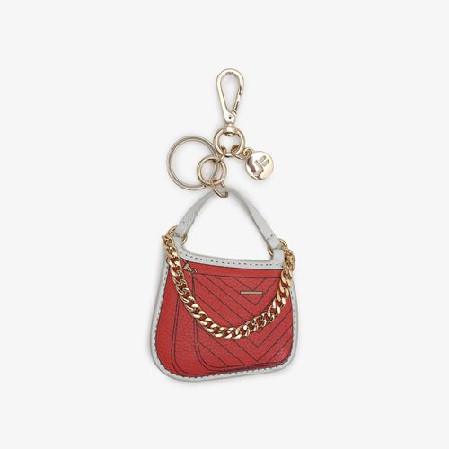 Bag Charm Bolsa Infinita Vermelho Couro