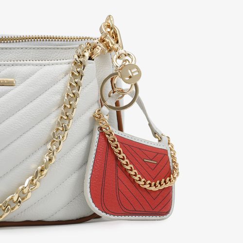 Bag Charm Bolsa Infinita Vermelho Couro