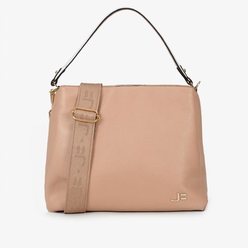 Bolsa Tote Nude Monograma Jb Couro