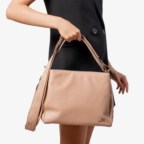 Bolsa Tote Nude Monograma Jb Couro
