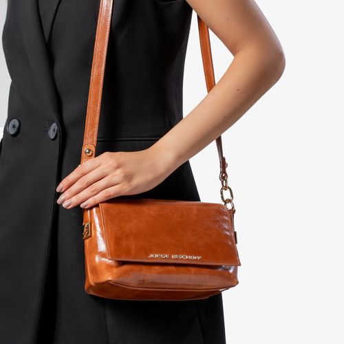 Bolsa Transversal Marrom Caramelo Couro Caseinado