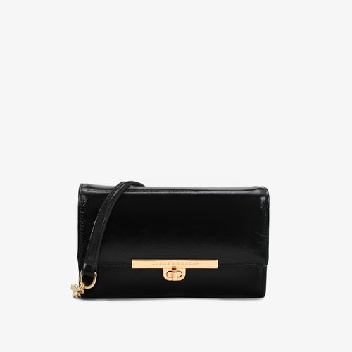 Bolsa Transversal Preto Couro