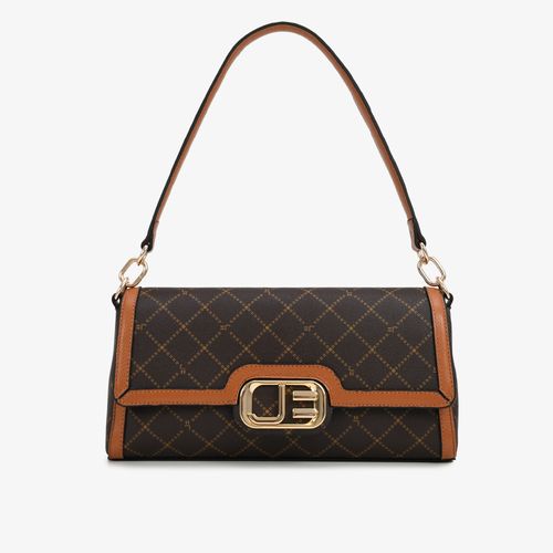 Bolsa Baguete Marrom Monograma JB