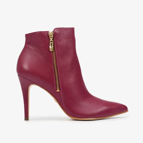 Bota Vinho Salto Fino Couro