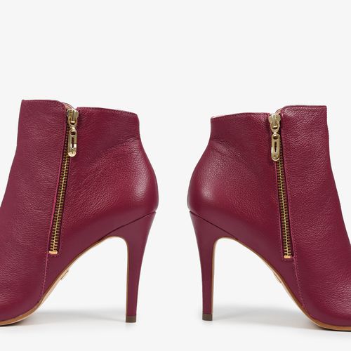 Bota Vinho Salto Fino Couro