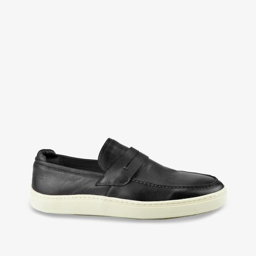 Tênis Masculino Slip On Preto Couro