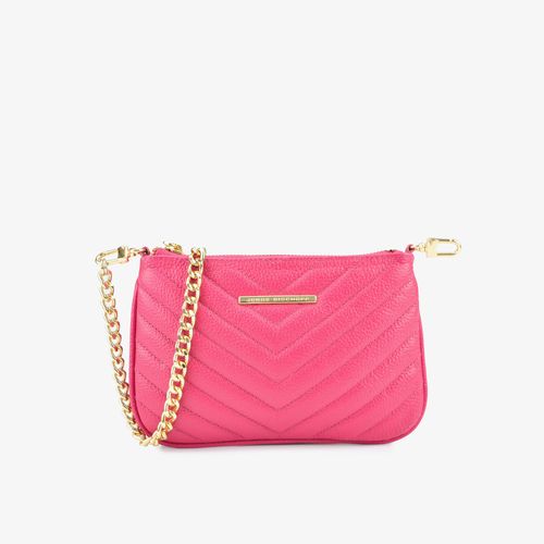 Bolsa Infinita Transversal Rosa Couro