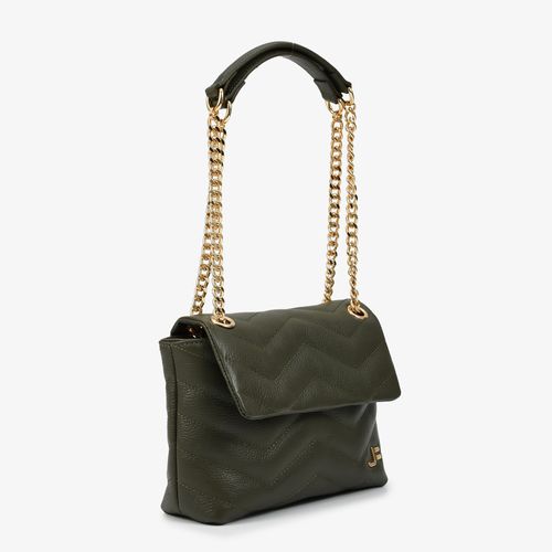 Bolsa De Ombro Verde Couro