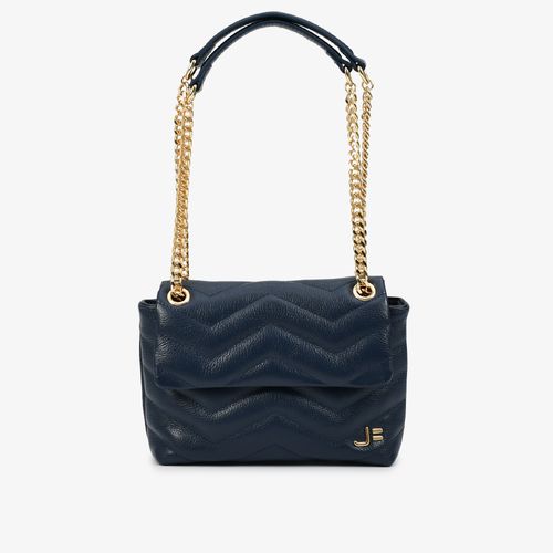 Bolsa De Ombro Azul Couro
