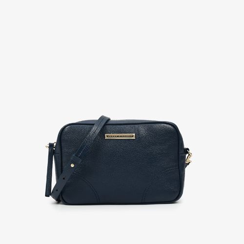 Bolsa Transversal Azul Couro