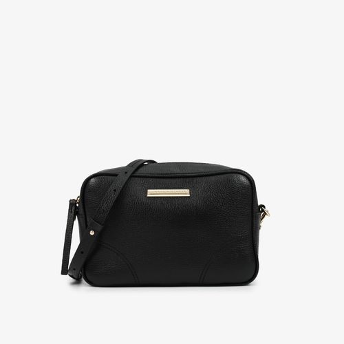 Bolsa Transversal Preto Couro