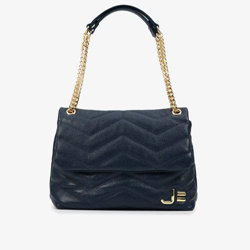 Bolsa De Ombro Azul Couro