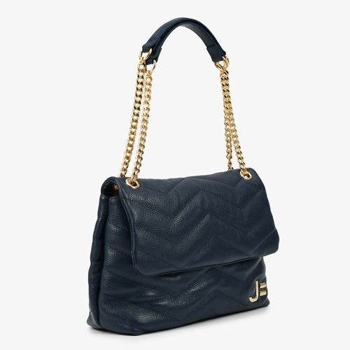 Bolsa De Ombro Azul Couro