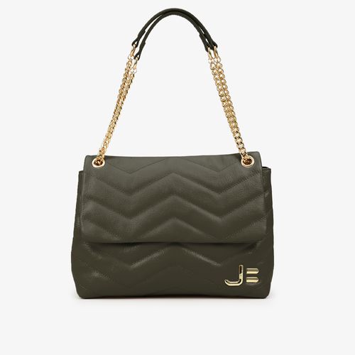 Bolsa De Ombro Verde Couro
