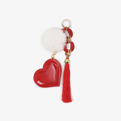 Bag Charm Vermelho Rubi Verniz Couro