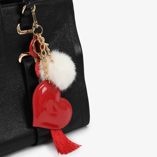 Bag Charm Vermelho Rubi Verniz Couro