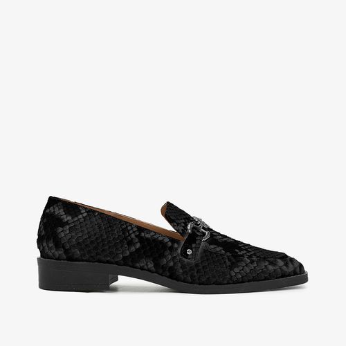 Loafer Preto Pele Cobra Python