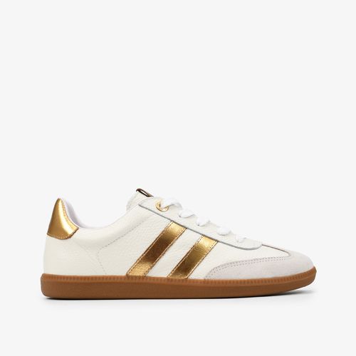 Tênis Off White Dourado Couro