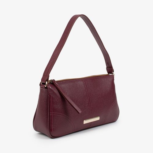 Bolsa De Ombro Vinho Couro