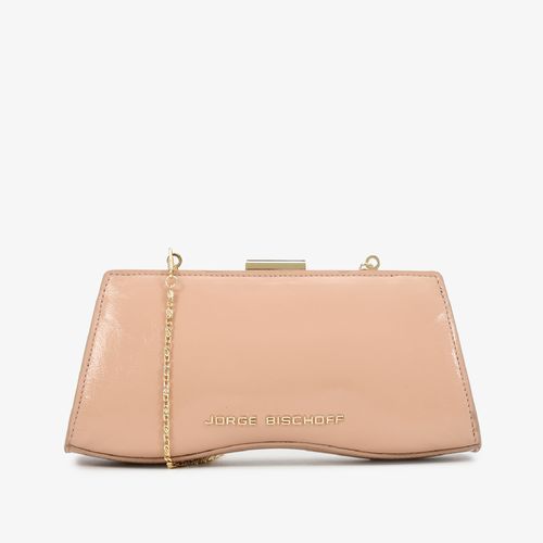 Bolsa Clutch Nude Couro